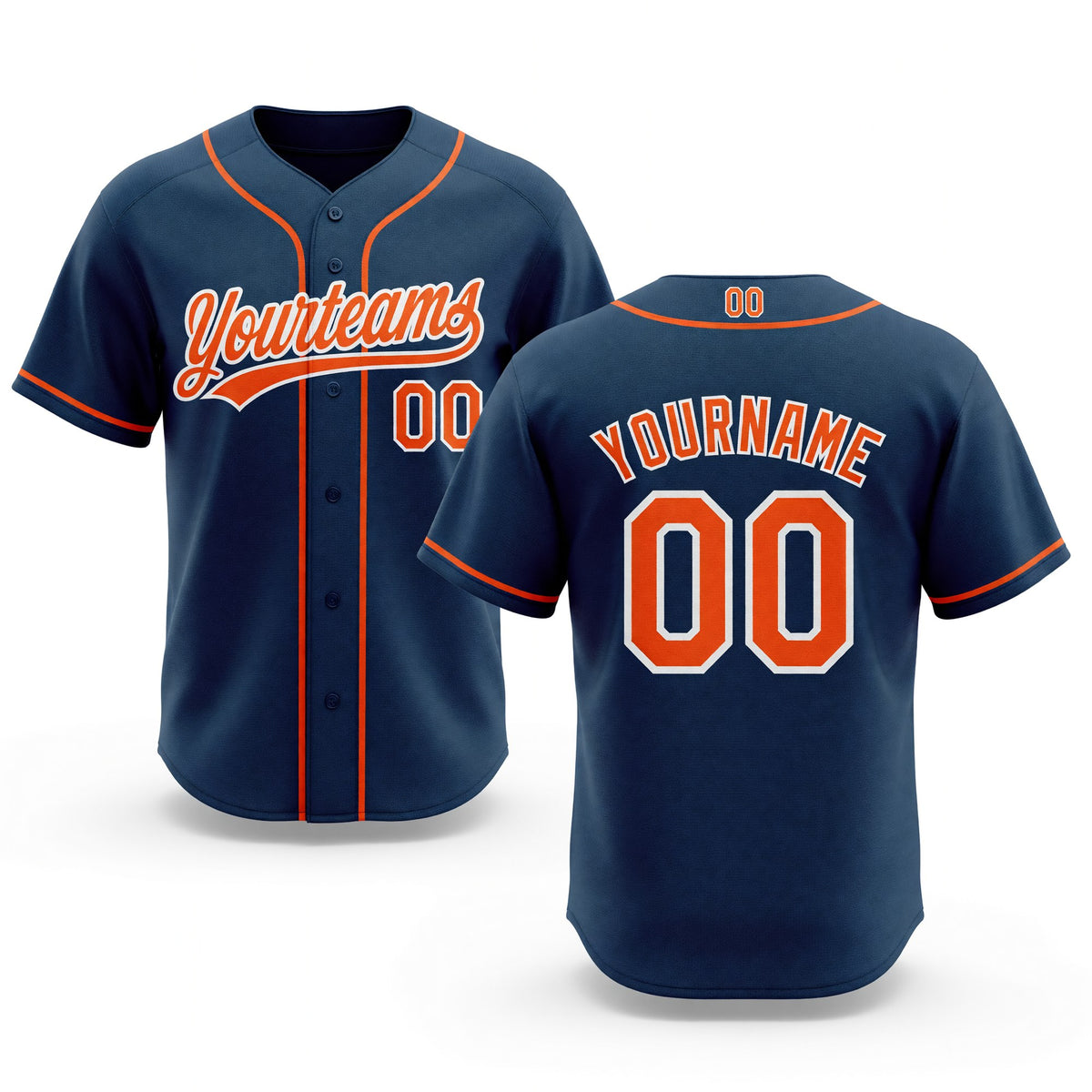 Custom Stitched Navy Orange-White Baseball Pullover Sweatshirt Hoodie