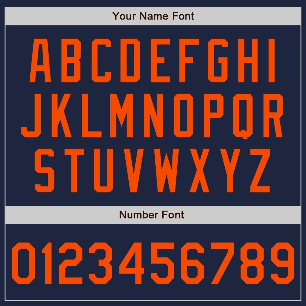 Custom Stitched Navy Orange Baseball Pullover Sweatshirt Hoodie photo 4