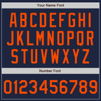 Custom Stitched Navy Orange Baseball Pullover Sweatshirt Hoodie photo 4