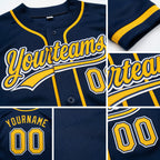 Custom Stitched Navy Gold-White Baseball Pullover Sweatshirt Hoodie detail