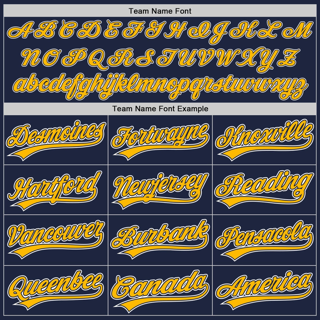 Custom Stitched Navy Gold-White Baseball Pullover Sweatshirt Hoodie photo 3