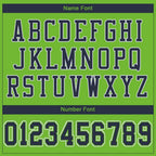 Custom Neon Green Navy-White Mesh Authentic Football Jersey photo 4