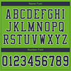 Custom Neon Green Navy-White Mesh Authentic Football Jersey photo 4