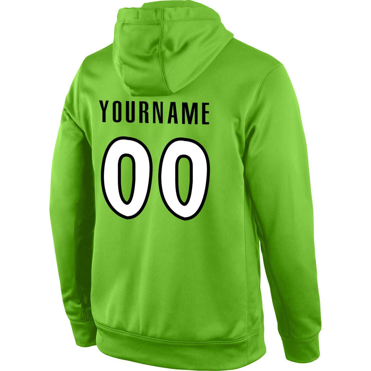 Custom Stitched Neon Green White-Black Sports Pullover Sweatshirt Hoodie photo 3