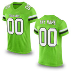Custom Neon Green White-Black Mesh Authentic Football Jersey