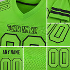 Custom Neon Green Neon Green-Black Mesh Authentic Football Jersey detail