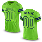 Custom Neon Green Neon Green-Navy Mesh Authentic Football Jersey