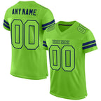 Custom Neon Green Neon Green-Navy Mesh Authentic Football Jersey photo 1
