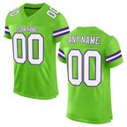 Custom Neon Green White-Purple Mesh Authentic Football Jersey
