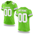 Custom Neon Green White-Gray Mesh Authentic Football Jersey