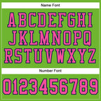 Custom Neon Green Pink-Navy Mesh Authentic Football Jersey photo 2