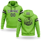 Custom Stitched Neon Green Black-White Football Pullover Sweatshirt Hoodie