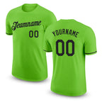 Custom Neon Green Black Performance T-Shirt