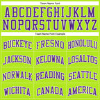 Custom Neon Green Purple-White Authentic Throwback Basketball Jersey photo 2
