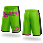 Custom Neon Green Pink-Black Authentic Basketball Shorts