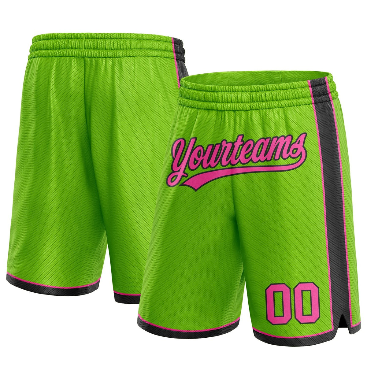 Custom Neon Green Pink-Black Authentic Basketball Shorts photo 1
