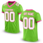 Custom Neon Green White-Pink Mesh Authentic Football Jersey