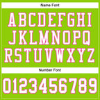 Custom Neon Green White-Pink Mesh Authentic Football Jersey photo 3