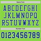 Custom Neon Green Royal-White Mesh Authentic Football Jersey photo 3
