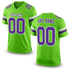 Custom Neon Green Purple-White Mesh Authentic Football Jersey