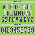Custom Neon Green Purple-White Mesh Authentic Football Jersey photo 3