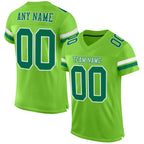 Custom Neon Green Kelly Green-White Mesh Authentic Football Jersey photo 1