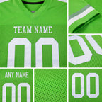 Custom Neon Green White Mesh Authentic Football Jersey detail