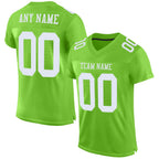 Custom Neon Green White Mesh Authentic Football Jersey photo 1
