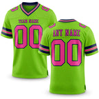 Custom Neon Green Pink-Navy Authentic Football Jersey