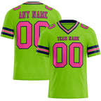 Custom Neon Green Pink-Navy Authentic Football Jersey photo 1