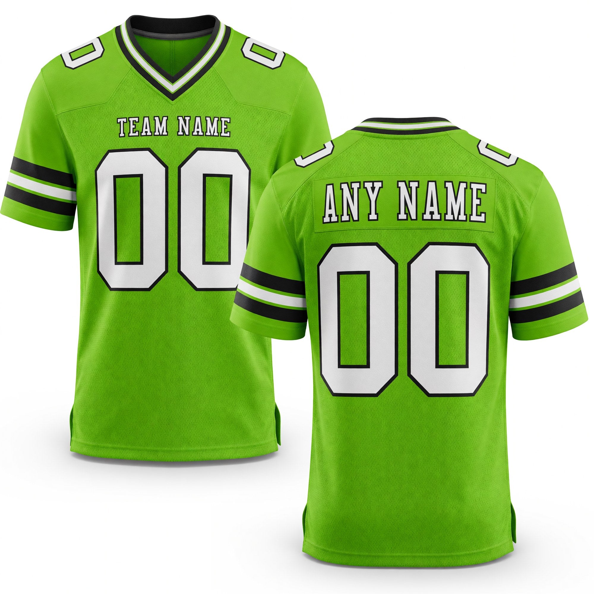 Custom Neon Green White-Black Authentic Football Jersey