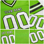 Custom Neon Green White-Black Authentic Football Jersey detail