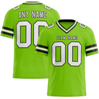Custom Neon Green White-Black Authentic Football Jersey photo 1