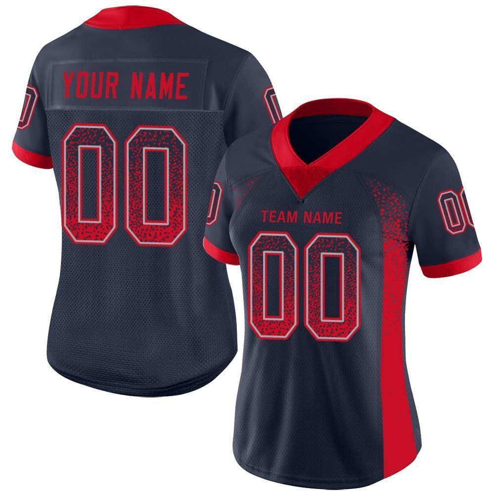 Custom Navy Scarlet-Gray Drift Fashion Football Jersey photo 2