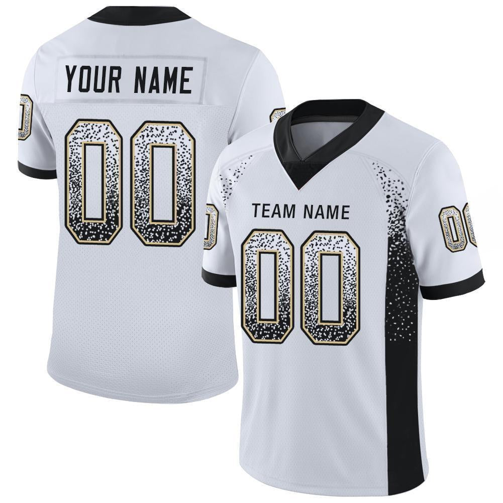 Custom White Black-Vegas Gold Drift Fashion Football Jersey photo 1