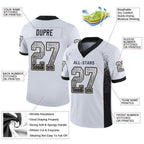 Custom White Black-Vegas Gold Drift Fashion Football Jersey photo 2