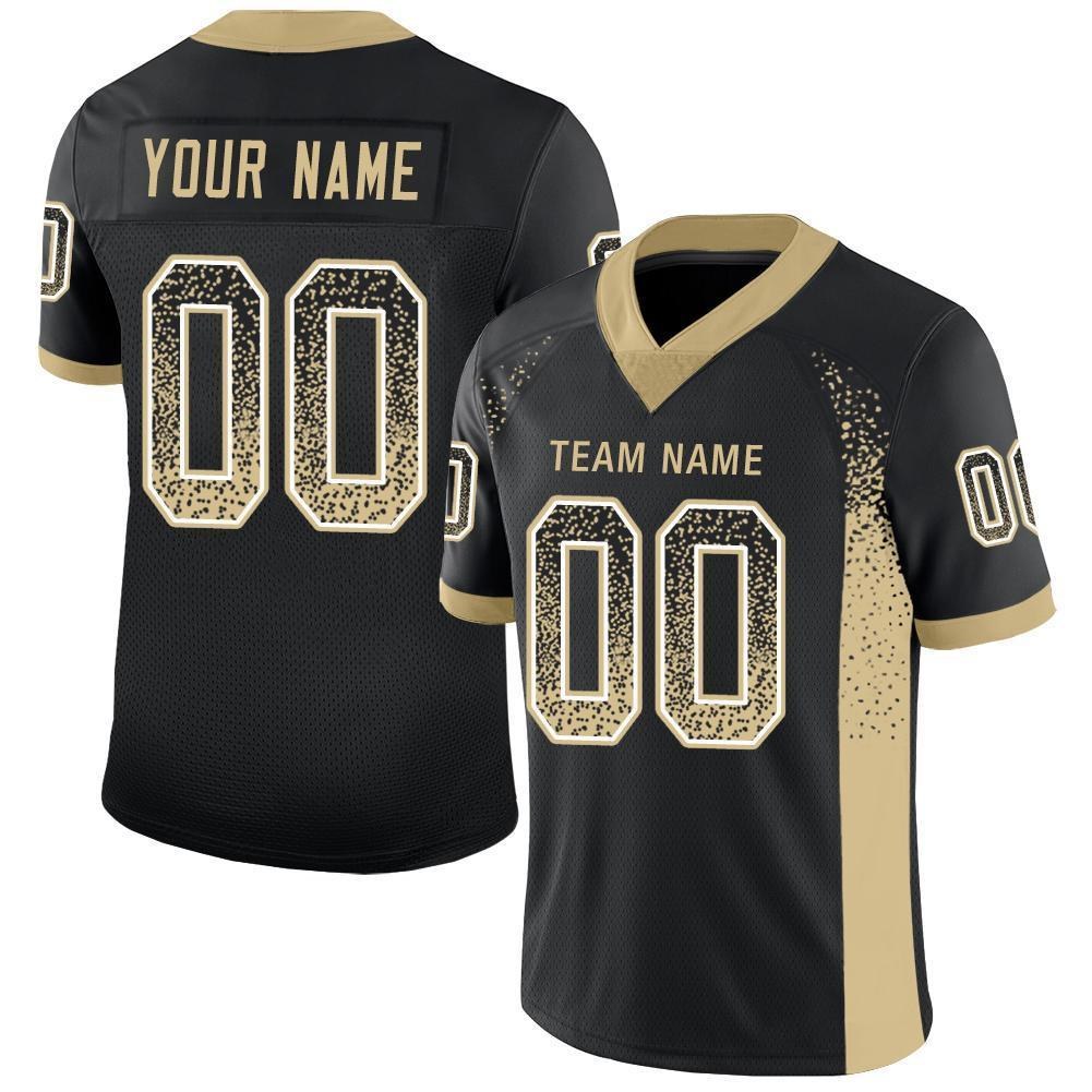 Custom Black Vegas Gold-White Drift Fashion Football Jersey photo 1