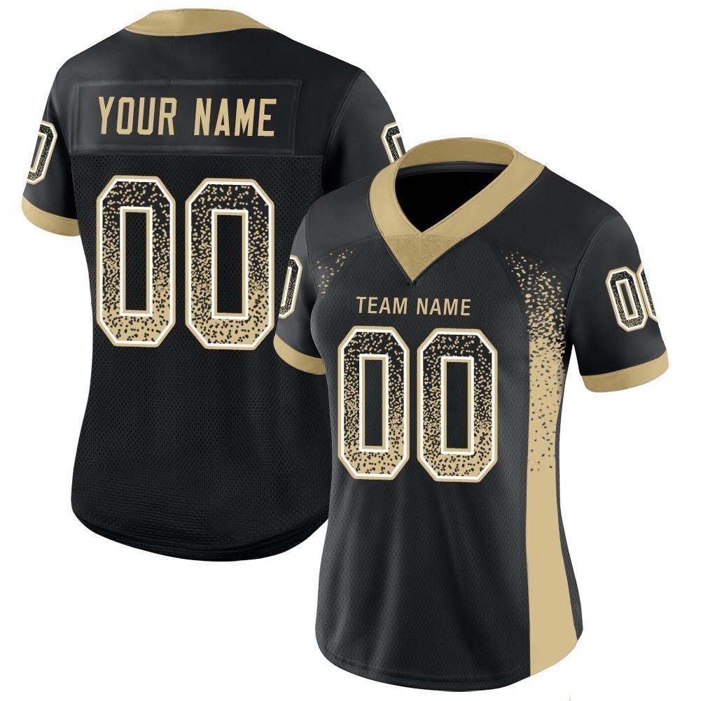 Custom Black Vegas Gold-White Drift Fashion Football Jersey photo 2