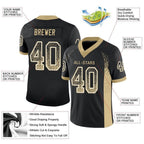Custom Black Vegas Gold-White Drift Fashion Football Jersey photo 3
