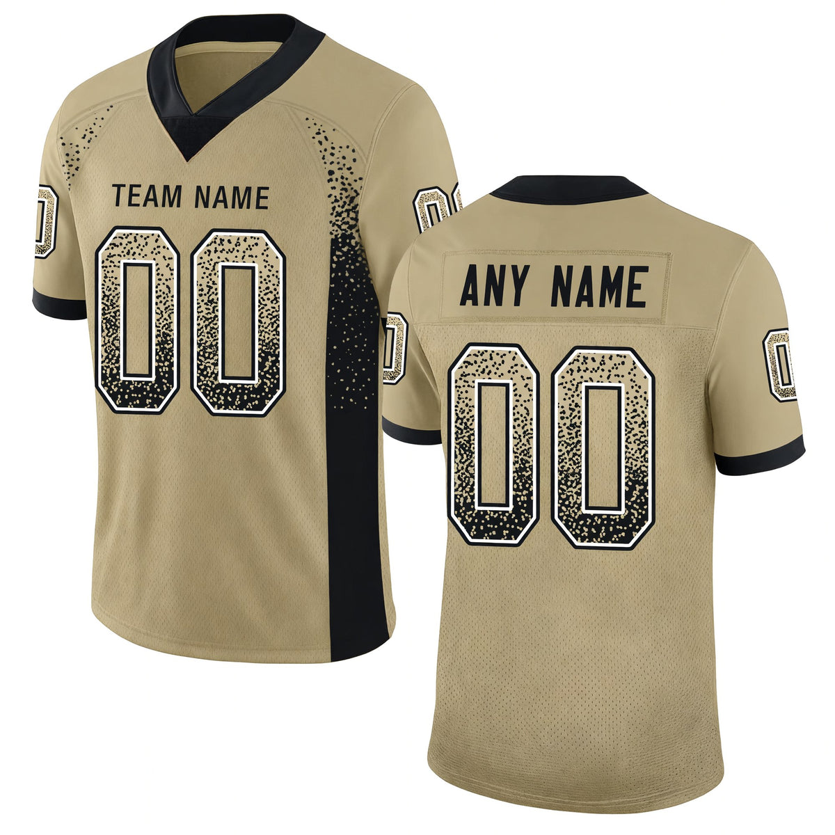 Custom Vegas Gold Black-White Drift Fashion Football Jersey