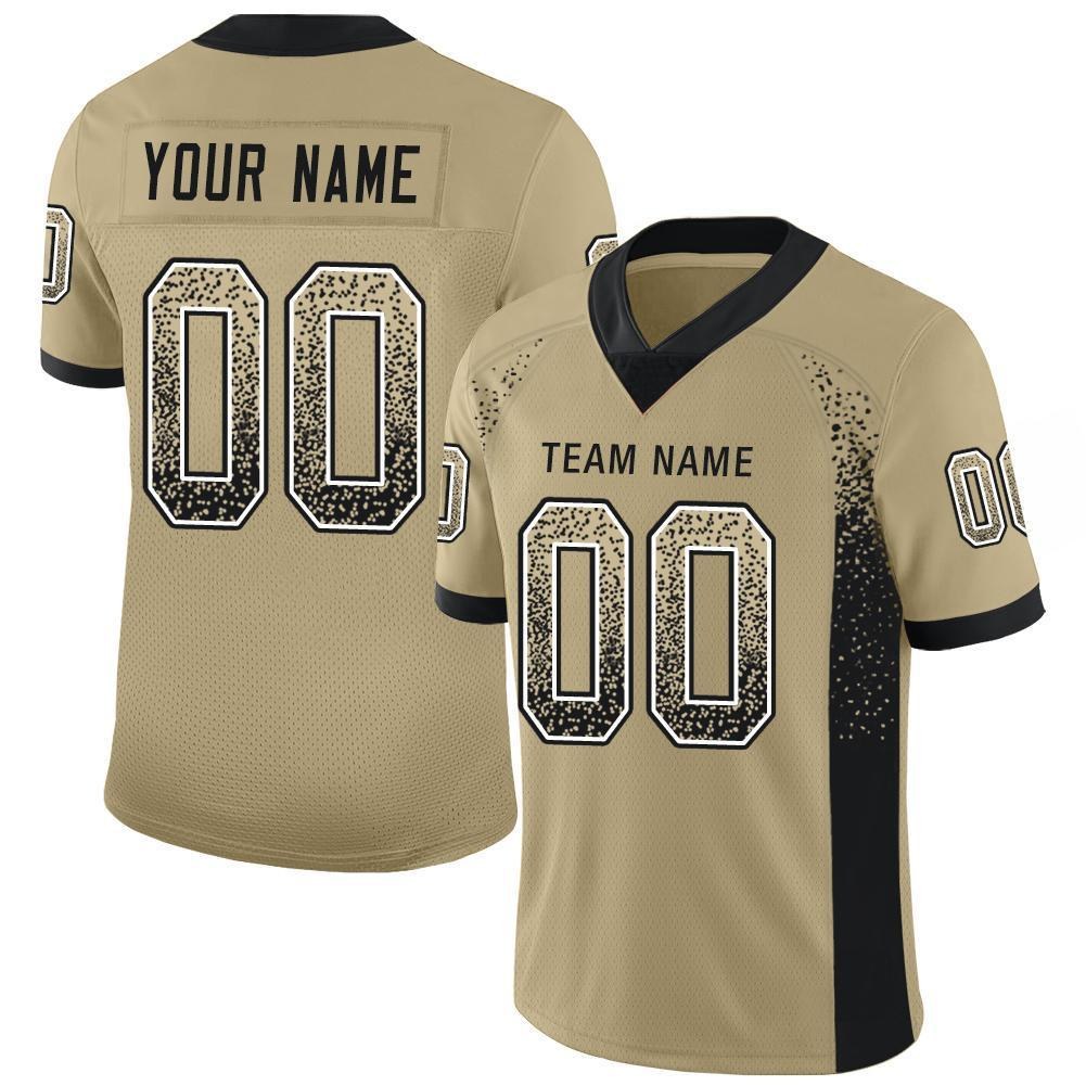 Custom Vegas Gold Black-White Drift Fashion Football Jersey photo 1