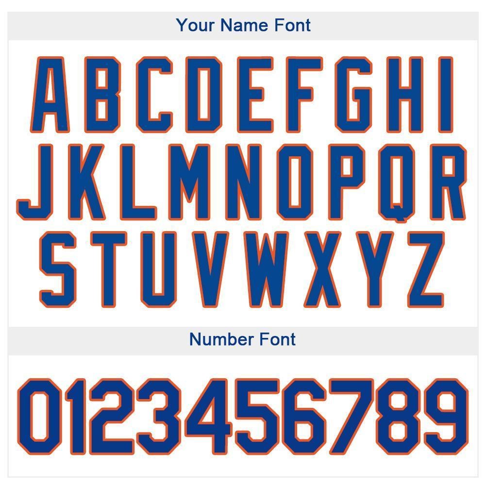Custom White Royal Pinstripe Royal-Orange Baseball Jersey photo 3