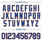 Custom White Royal Pinstripe Royal-Orange Baseball Jersey photo 3