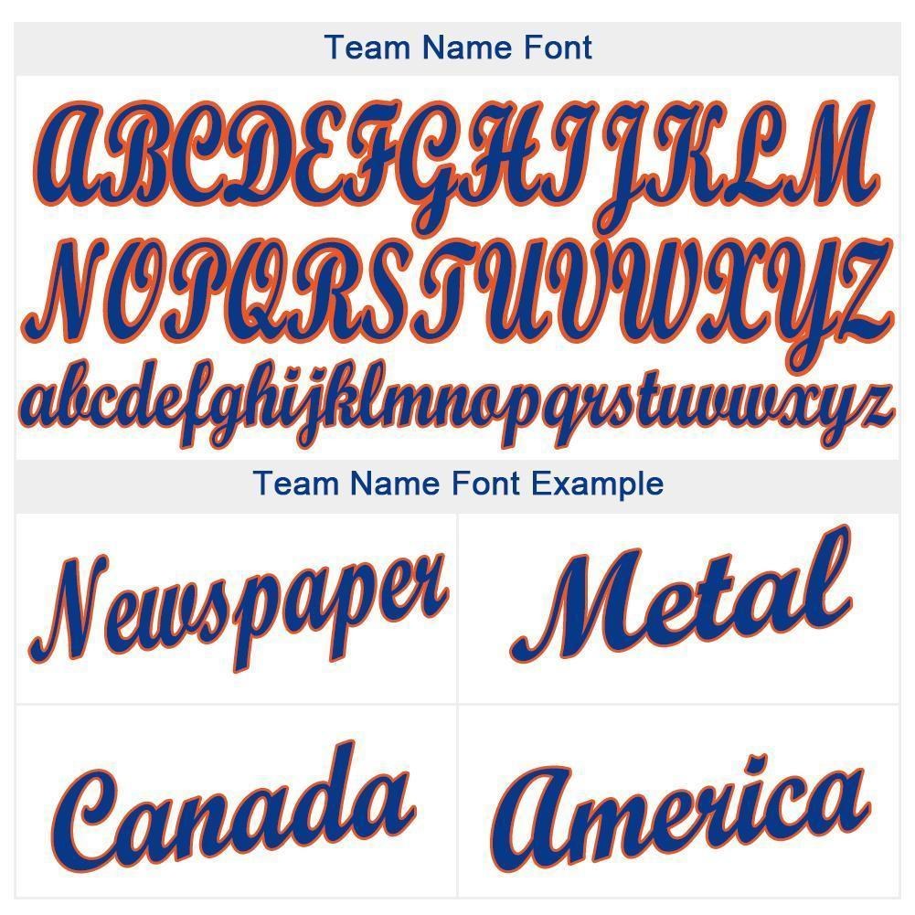 Custom White Royal Pinstripe Royal-Orange Baseball Jersey photo 4