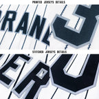 Custom White Royal Pinstripe Royal-Orange Baseball Jersey photo 5