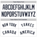 Custom White Navy Pinstripe Navy Baseball Jersey photo 5