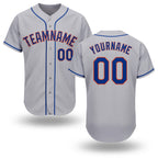Custom Gray Royal-Orange Baseball Jersey