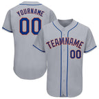 Custom Gray Royal-Orange Baseball Jersey photo 1