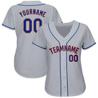 Custom Gray Royal-Orange Baseball Jersey photo 2