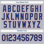 Custom Gray Royal-Orange Baseball Jersey photo 3
